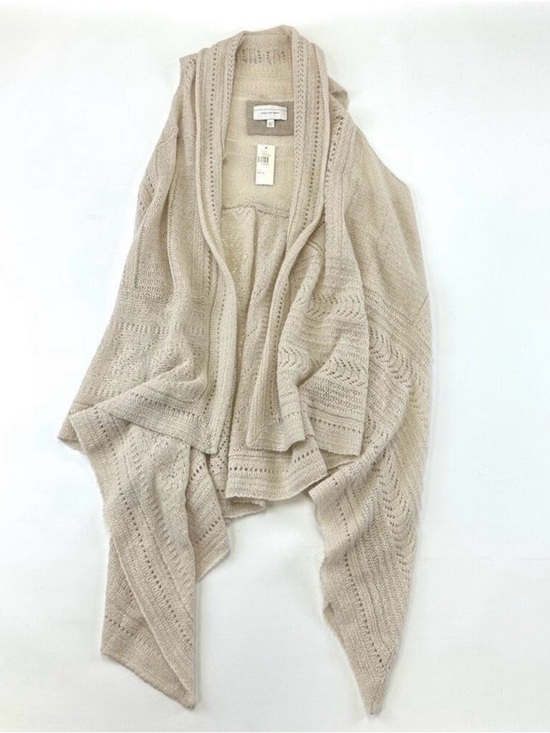 Anthropologie Sweaters - Angel of the North Anthropologie cream pointelle NWT knit vest XS/S boho coastal